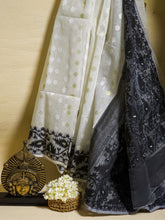 গৌরী Handwoven Pure Handloom Cotton Sari – Intricate Adi Dhakai Motifs from Narayanganj